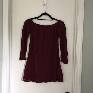 Maroon lace dress